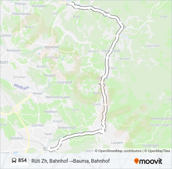 854 Bus Line Map