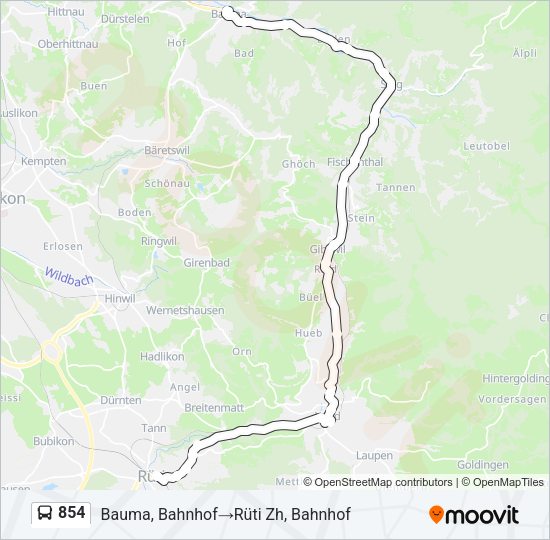 854 Bus Line Map