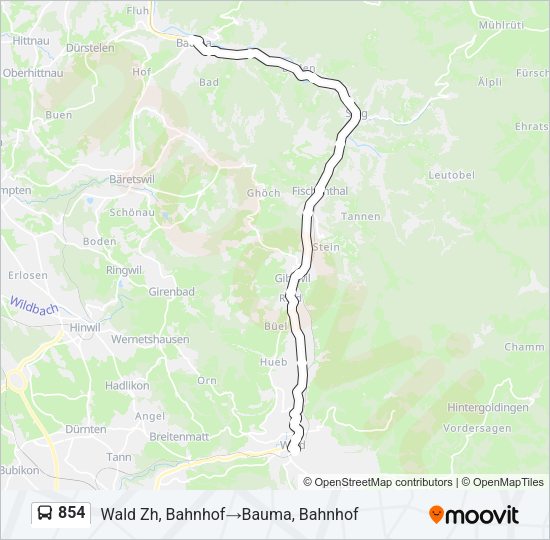 854 Bus Line Map