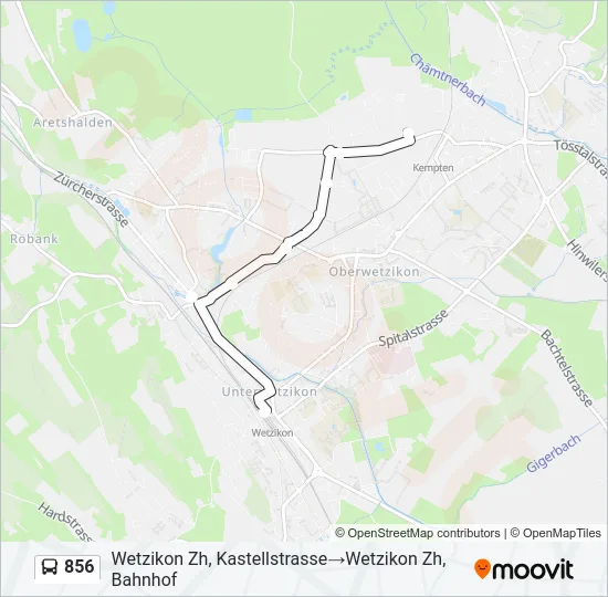 Plan de la ligne 856 de bus