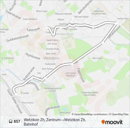 857 Bus Line Map