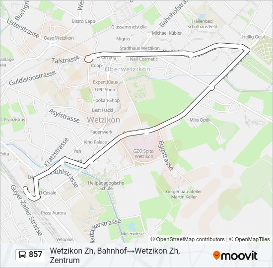 857 Bus Line Map
