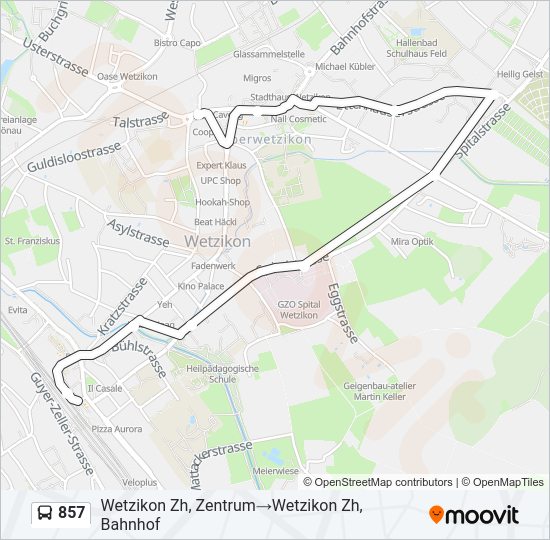 857 Bus Line Map
