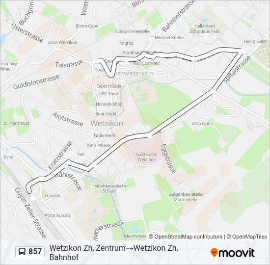 857 Bus Line Map