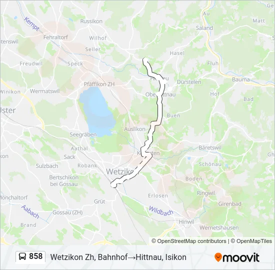 858 Bus Line Map