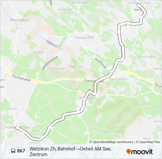 867 Bus Line Map