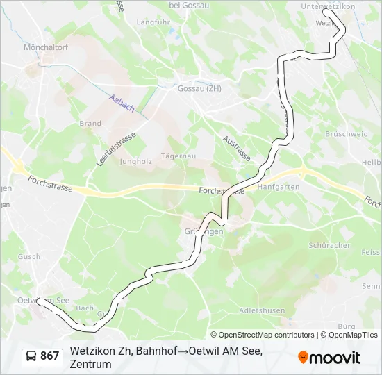 867 Bus Line Map
