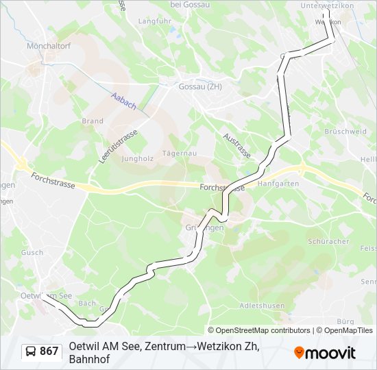 867 Bus Line Map
