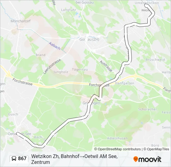 867 Bus Line Map