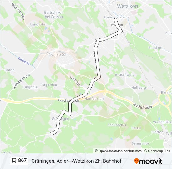 867 Bus Line Map