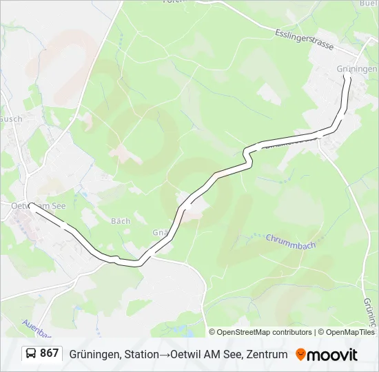 867 Bus Line Map