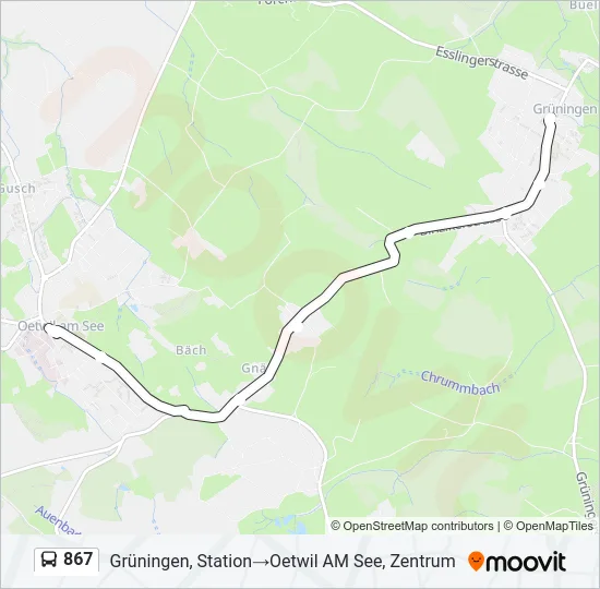 867 Bus Line Map