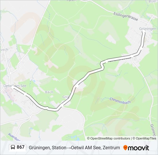 867 Bus Line Map