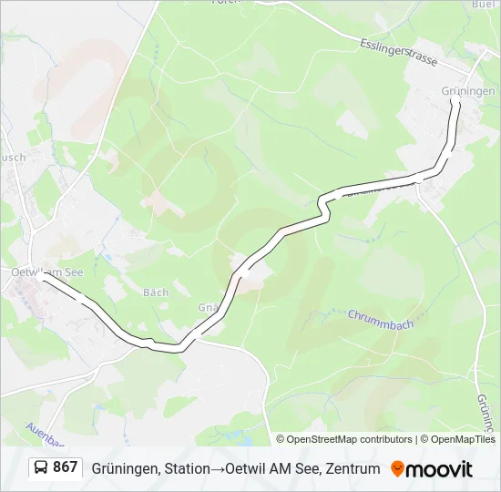 867 Bus Line Map