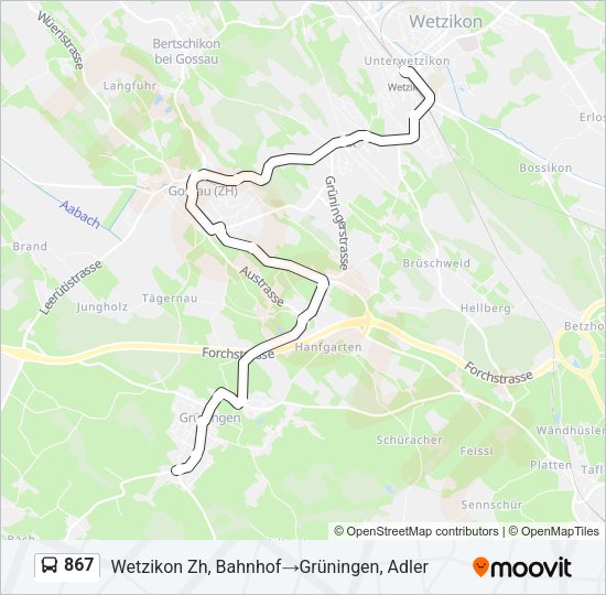 867 Bus Line Map