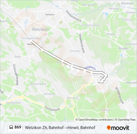 869 Bus Line Map