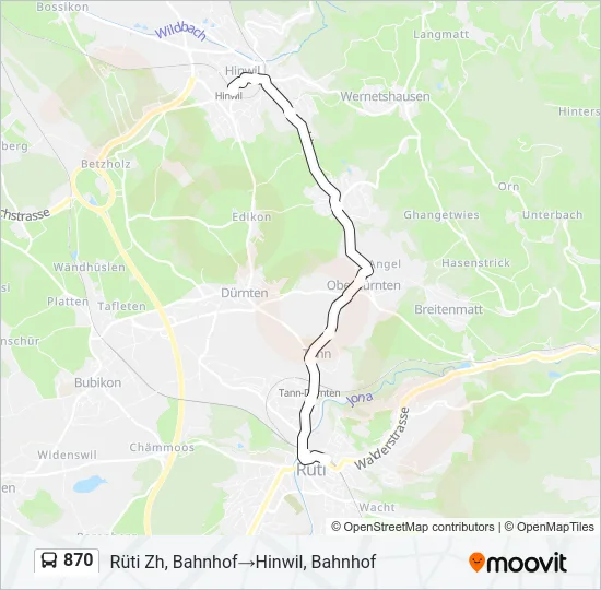 870 Bus Line Map