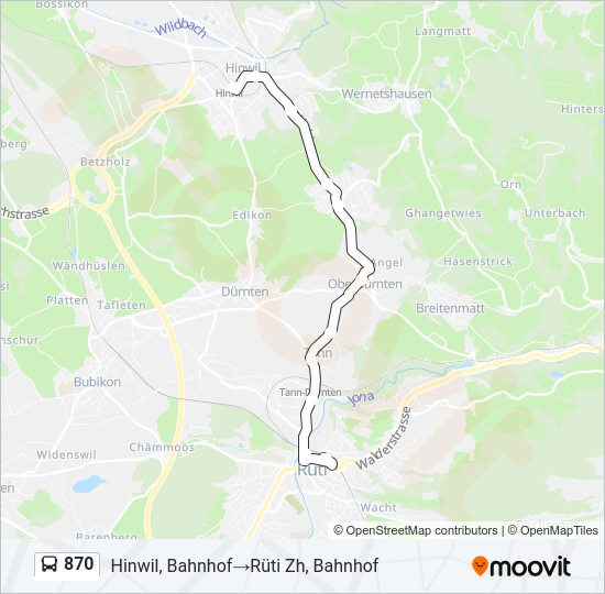 870 Bus Line Map