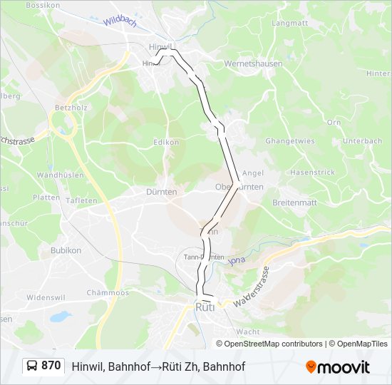 870 Bus Line Map