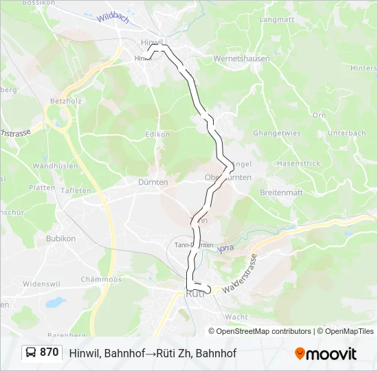 870 Bus Line Map