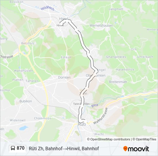 870 Bus Line Map