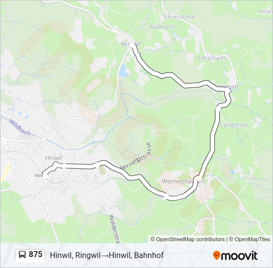 875 Bus Line Map