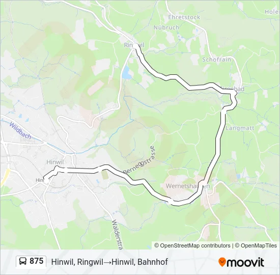 875 Bus Line Map