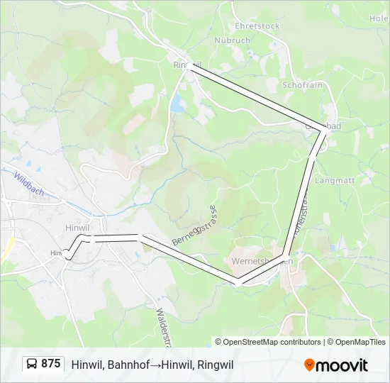 875 Bus Line Map