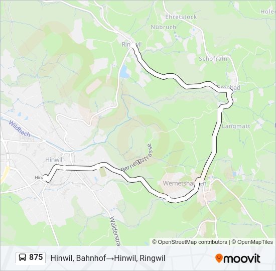875 Bus Line Map