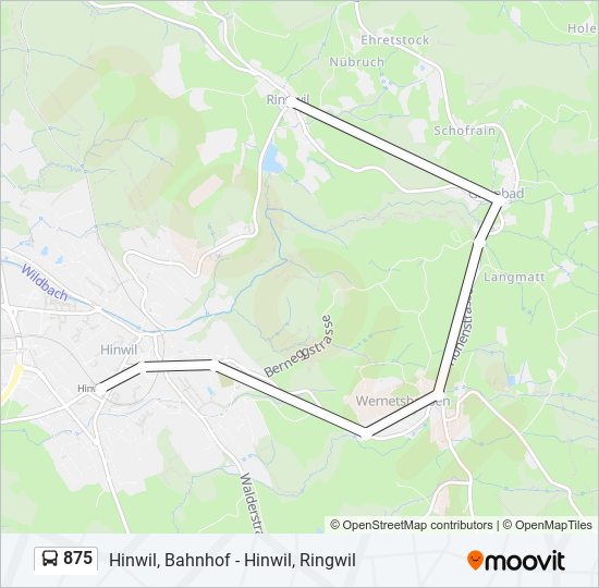 875 bus Line Map