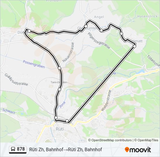 878 Bus Line Map