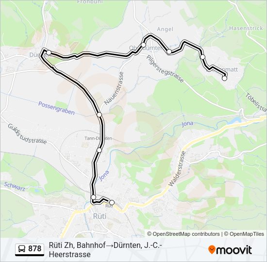 878 Bus Line Map