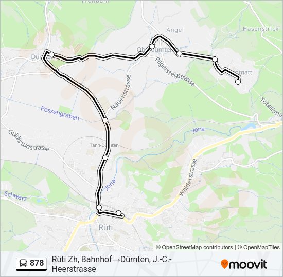 878 Bus Line Map