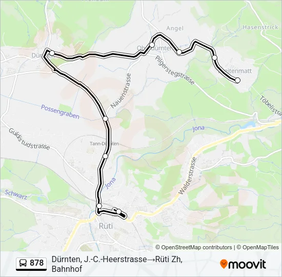 878 Bus Line Map