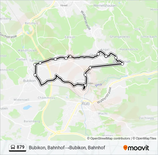 Plan de la ligne 879 de bus