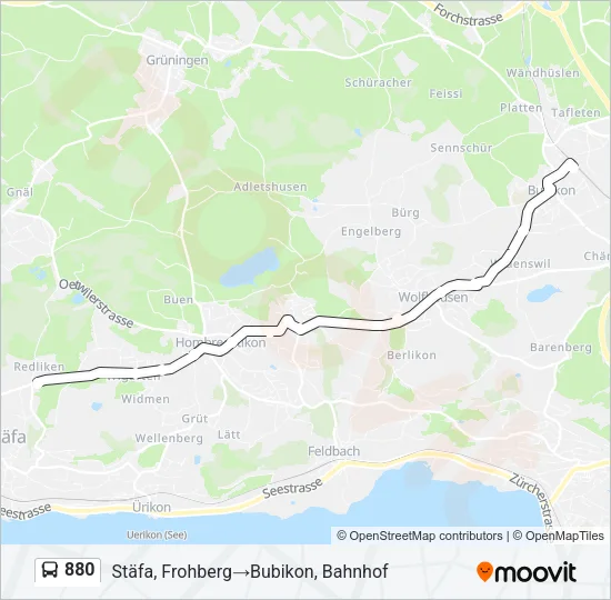 880 Bus Line Map