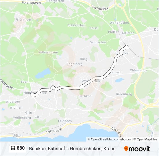 880 Bus Line Map