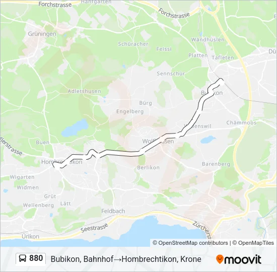 880 Bus Line Map