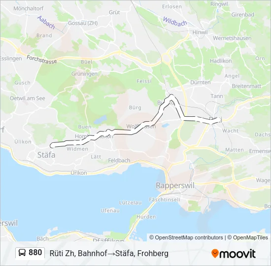 880 Bus Line Map