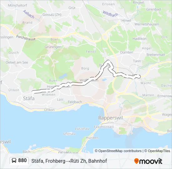 880 Bus Line Map