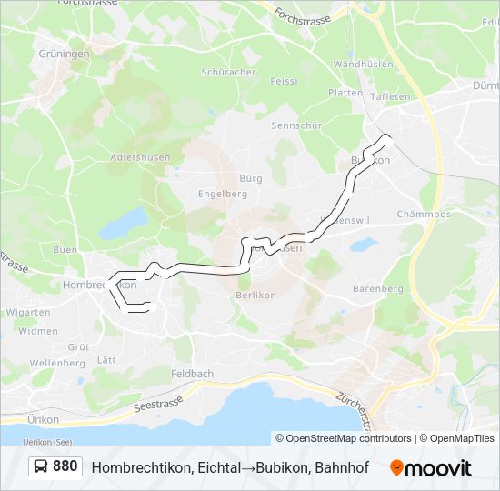880 Bus Line Map