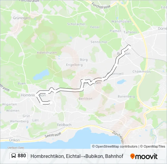 880 Bus Line Map