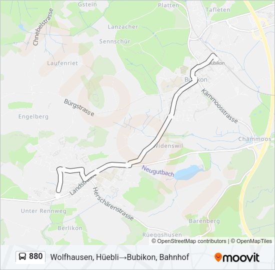 880 Bus Line Map