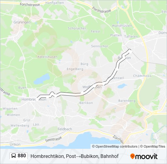 880 Bus Line Map