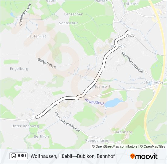 880 Bus Line Map