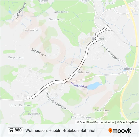 880 Bus Line Map