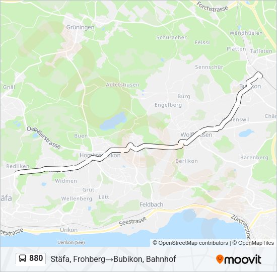 880 Bus Line Map