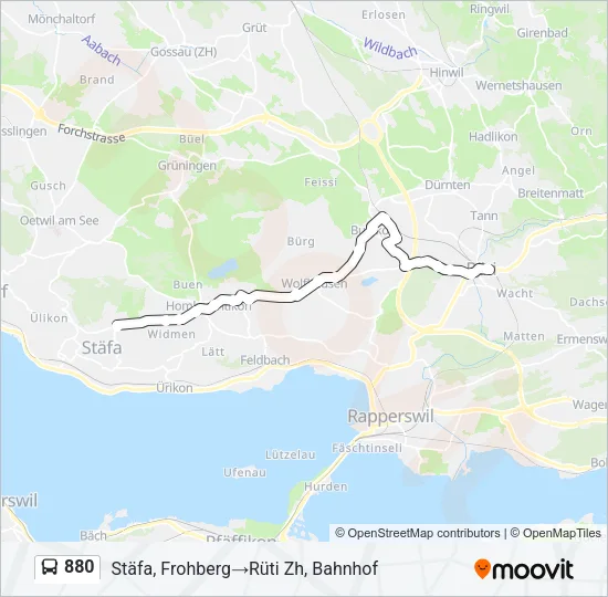 880 Bus Line Map