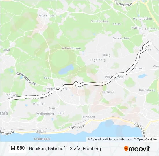 880 Bus Line Map
