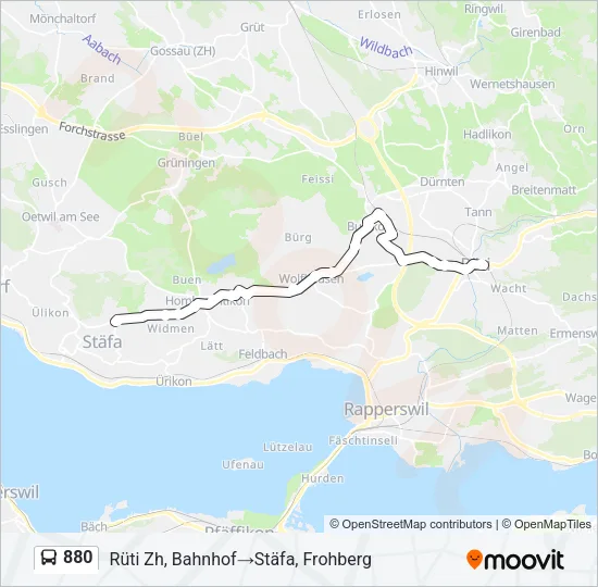 880 Bus Line Map